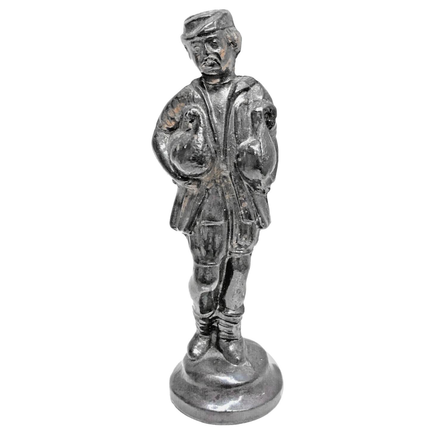 Petite Statue Figure of the Nuremberg Water Fountain Goose Man Antique Souvenir For Sale