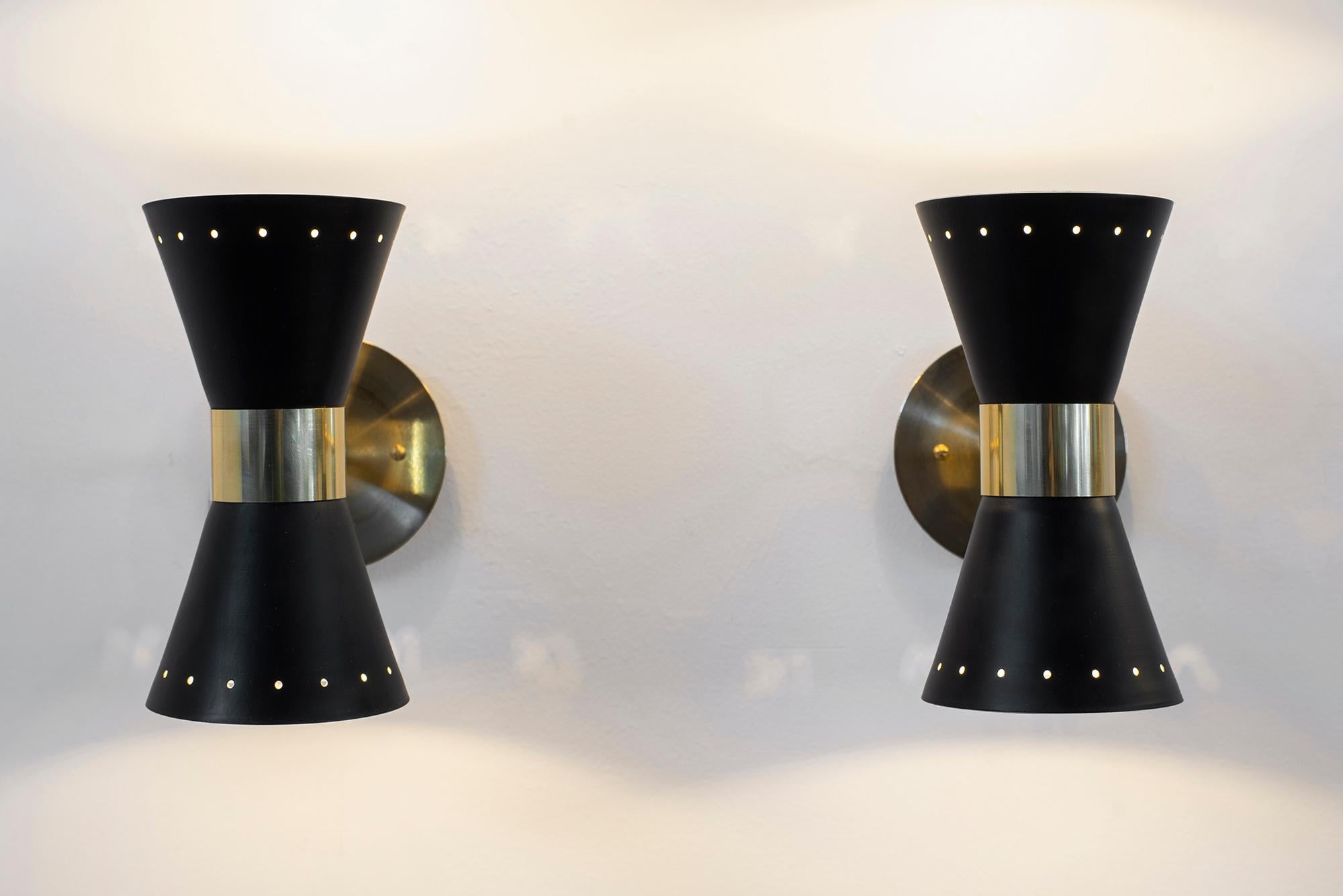Petite Stilnovo Style Sconces In New Condition For Sale In Beverly Hills, CA