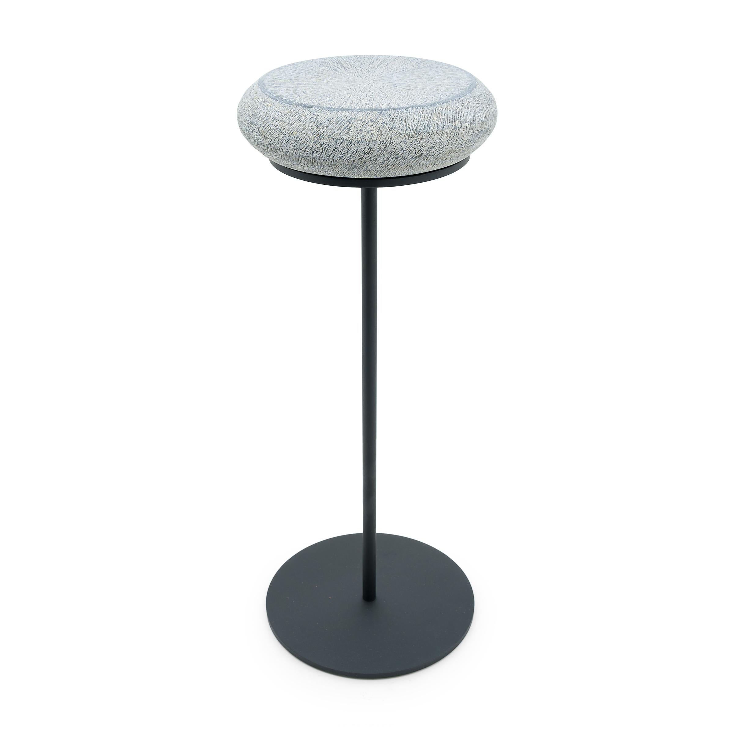 Chinese Petite Stone Drum Side Table For Sale