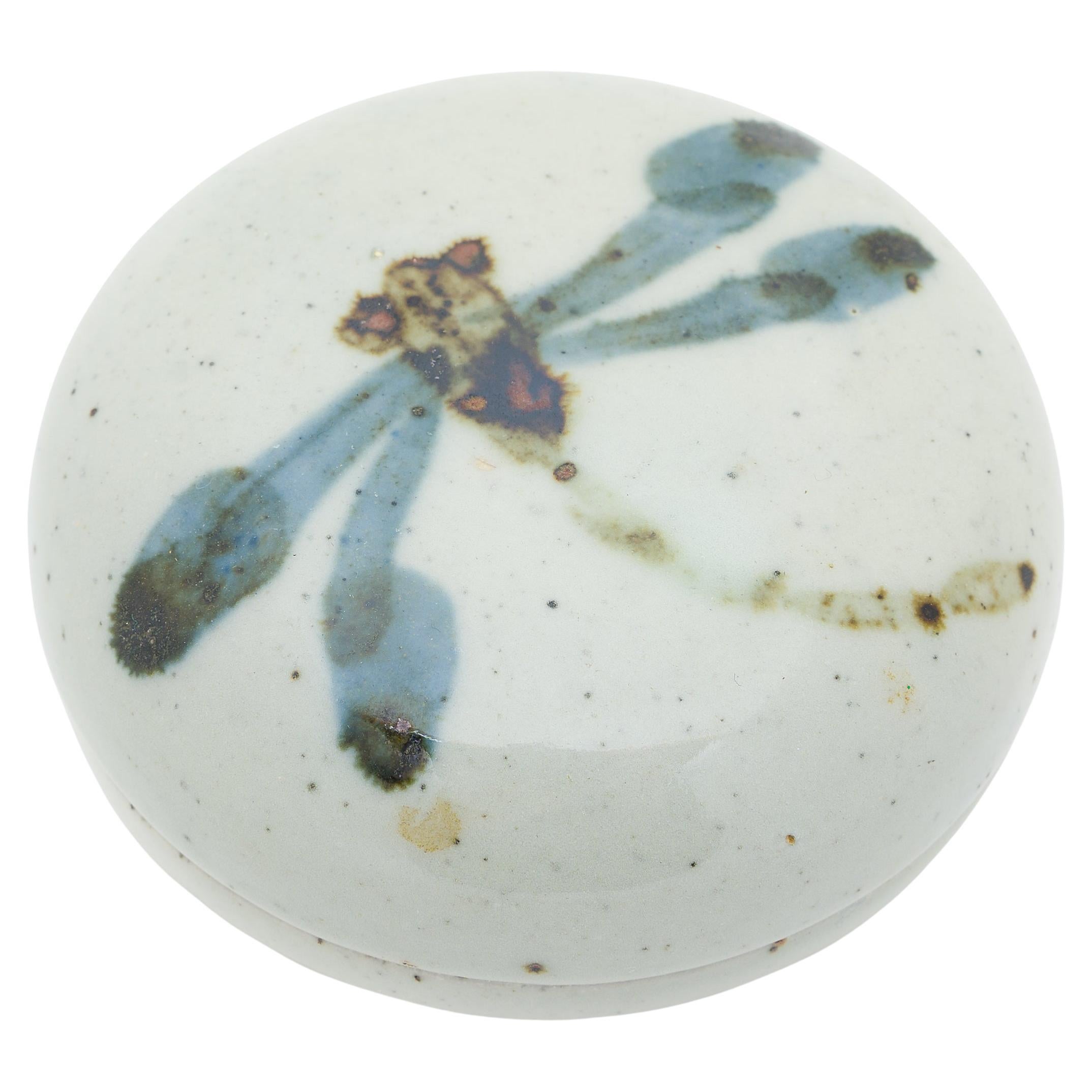 Petite Stoneware Dragonfly Box