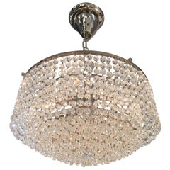 Petite Strauss Austrian Crystal Nickel Finish Waterfall Chandelier
