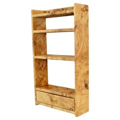 Petite studio crafted blonde burl collectors wall shelf