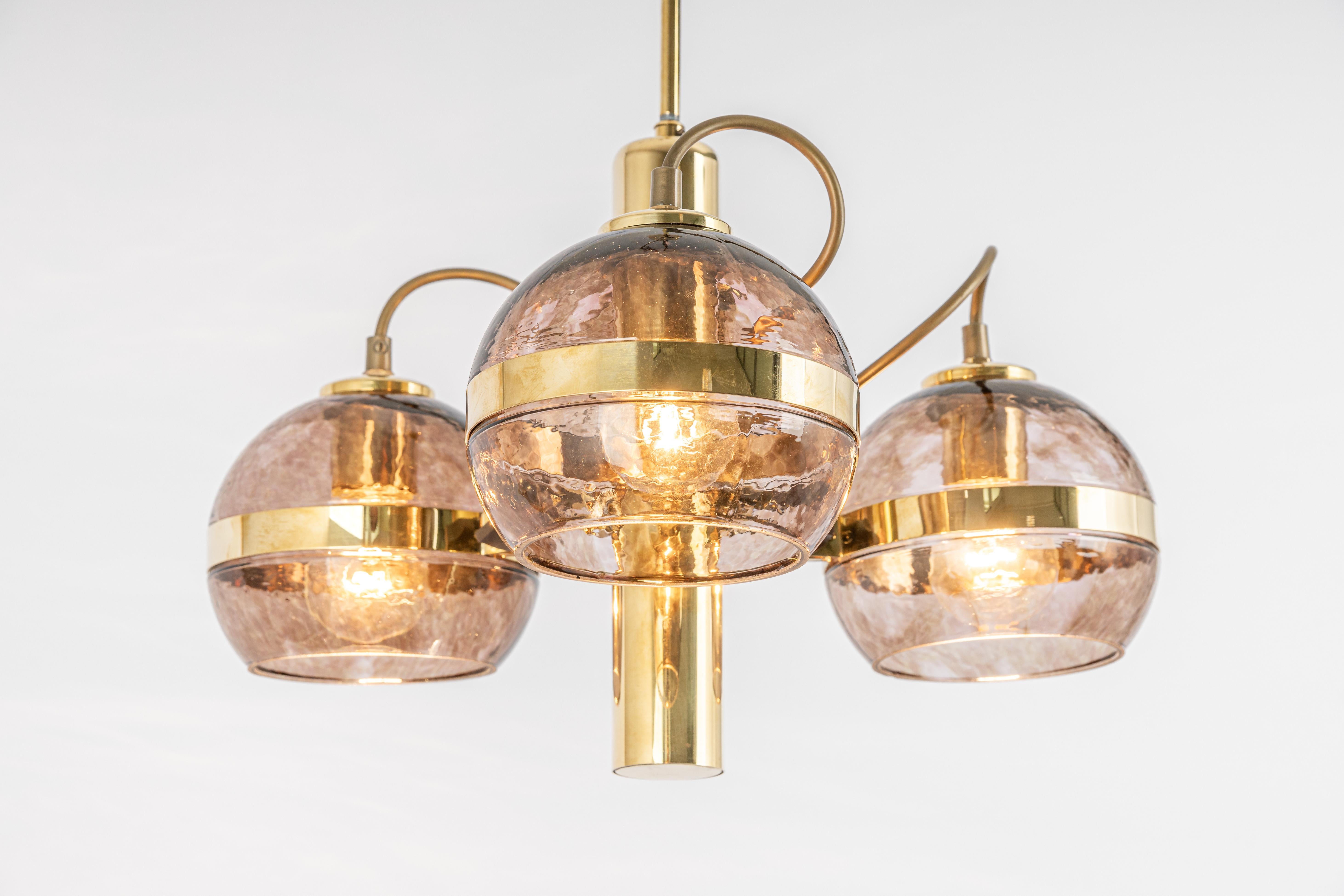 Petite Stunning Sciolari Style Brass Chandelier, Germany, 1960s In Good Condition For Sale In Aachen, NRW