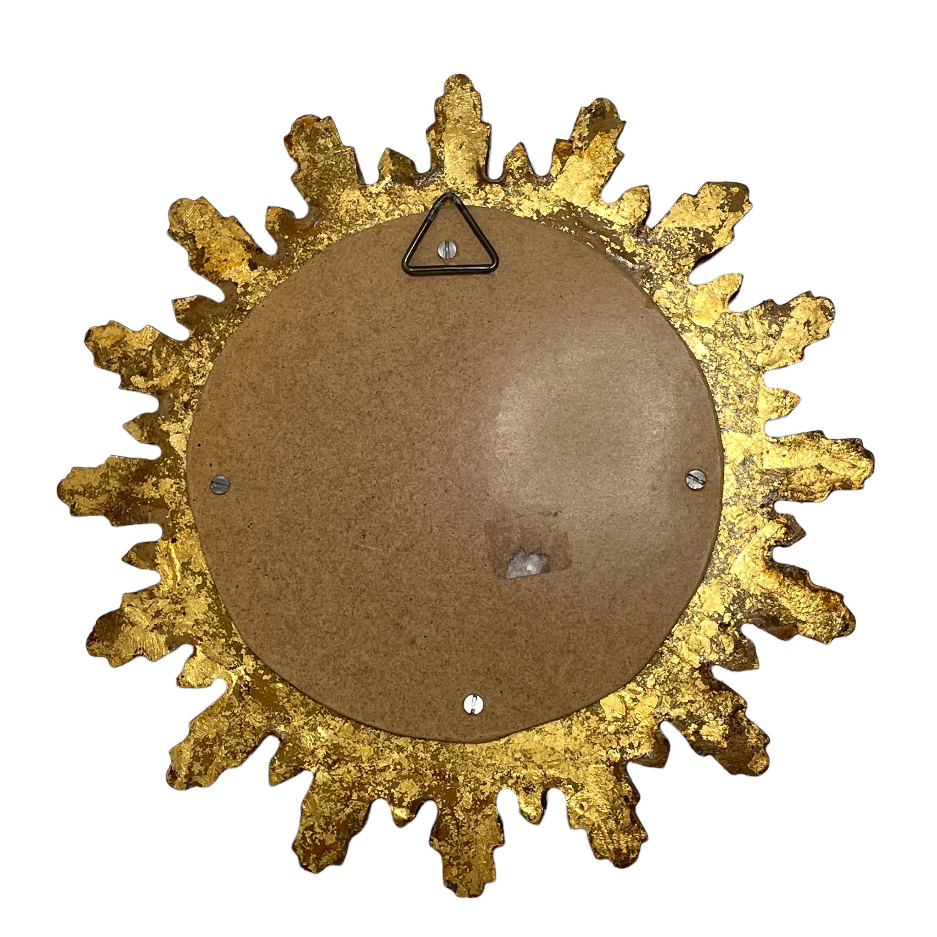 Petite Sunburst Starburst Convex Mirror Composition, German, circa 1960s 4