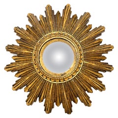 Petite Sunburst Starburst Convex Mirror Composition, German, circa 1960s
