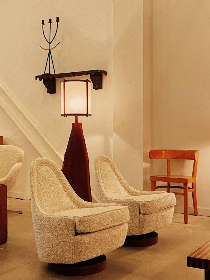 Bouclé Petite Swivel Lounge Chair by Milo Baughman for Thayer Coggin