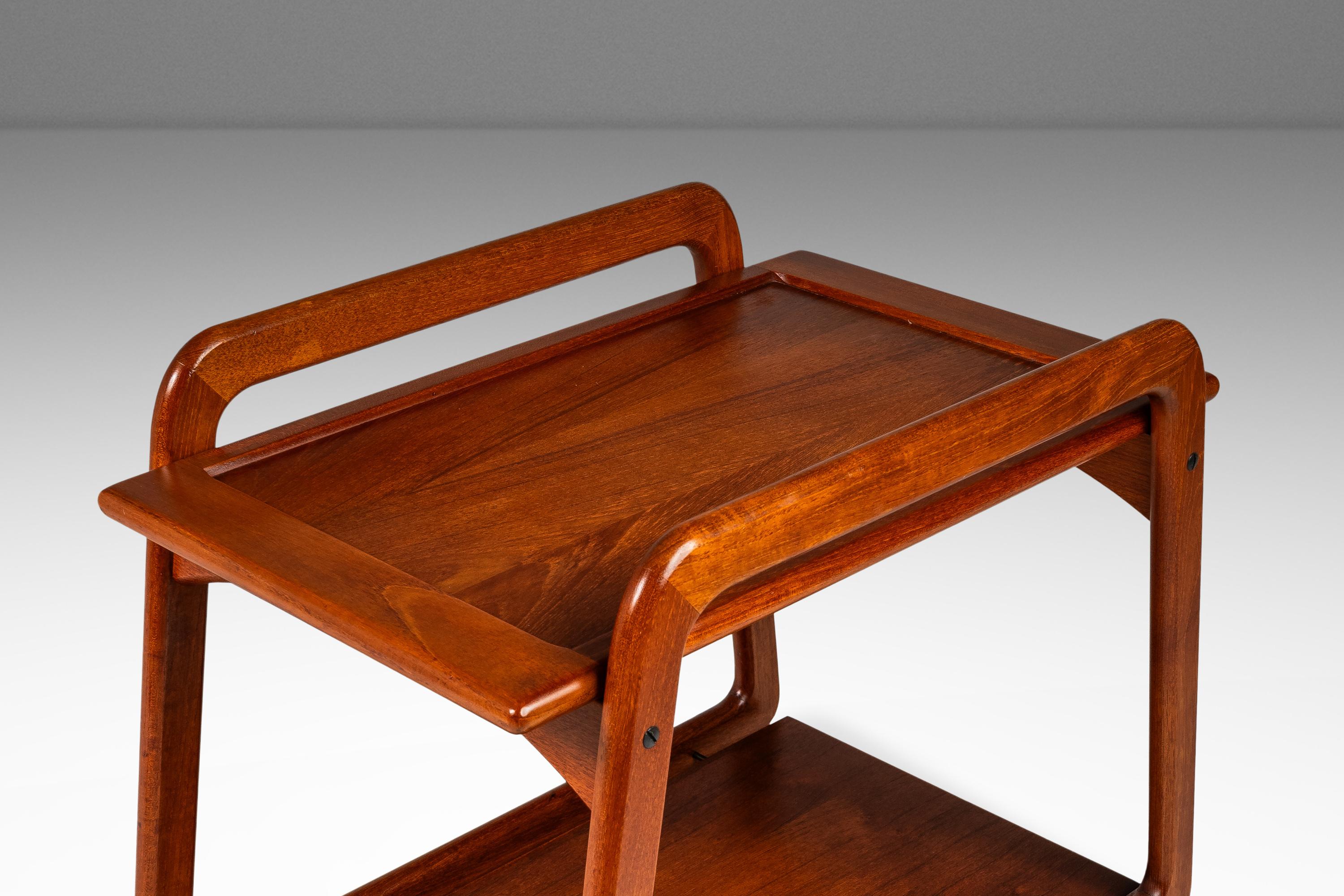 Carrello da tè / Carrello da bar in teak massiccio di Sika Møbler, Danimarca, anni '60 circa in vendita 7