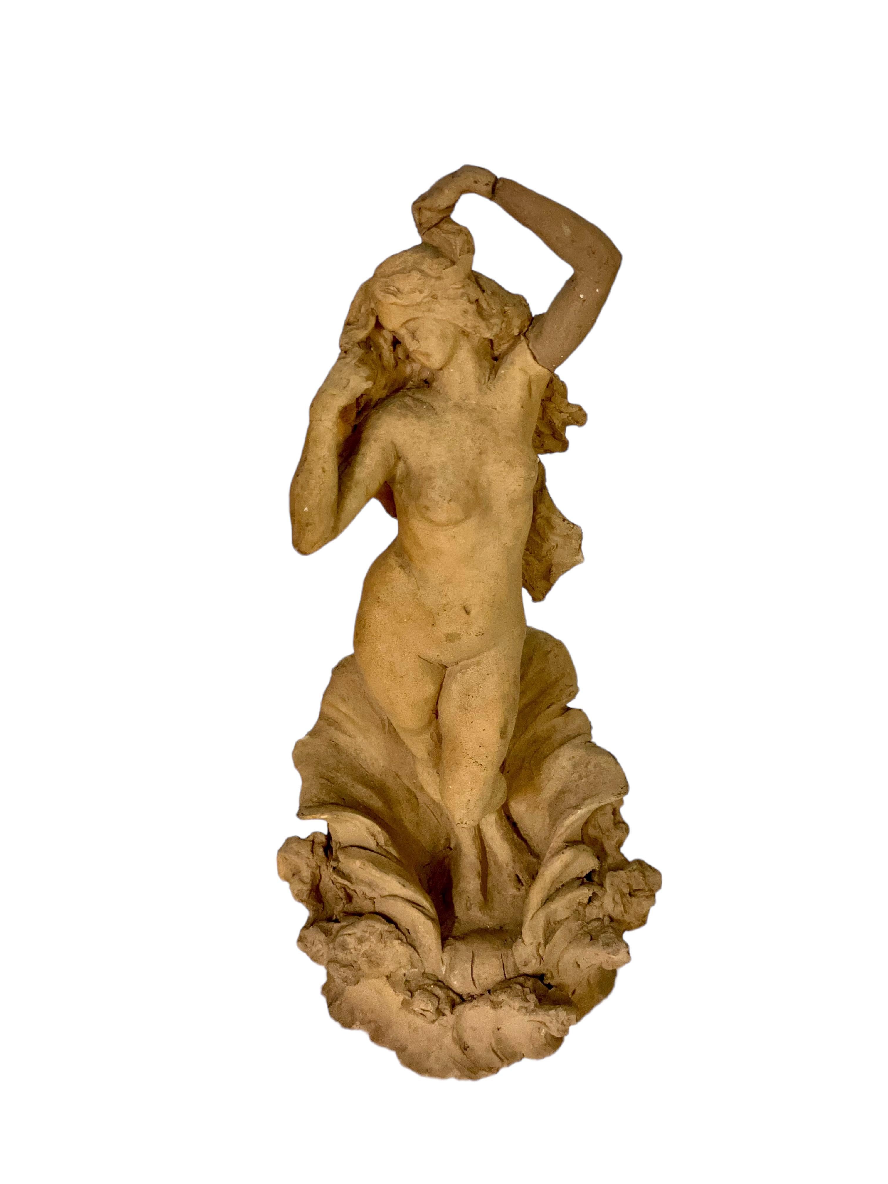 Petite Terracotta Statue of a Nude Young Woman For Sale 4