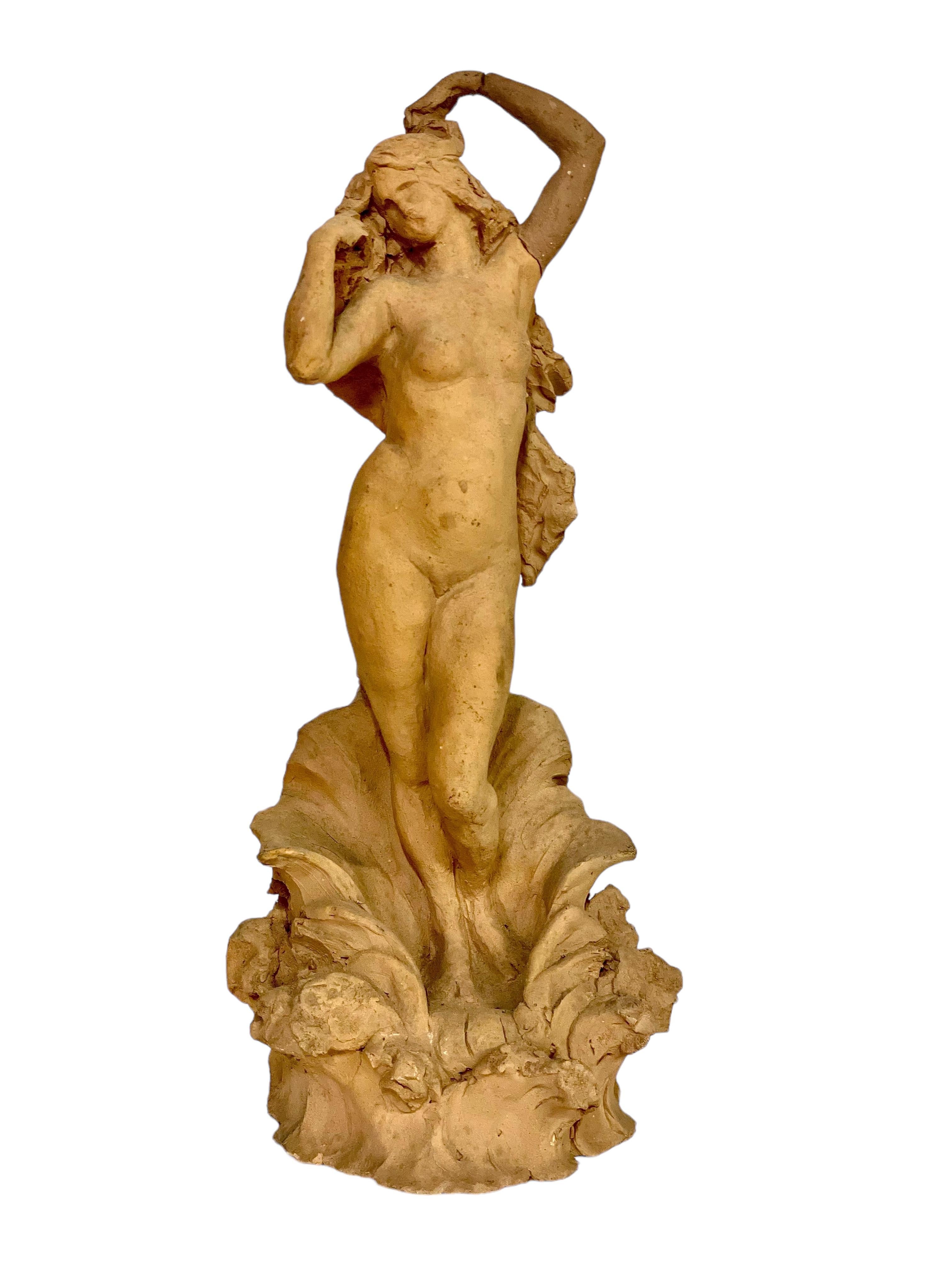 Petite Terracotta Statue of a Nude Young Woman For Sale 1
