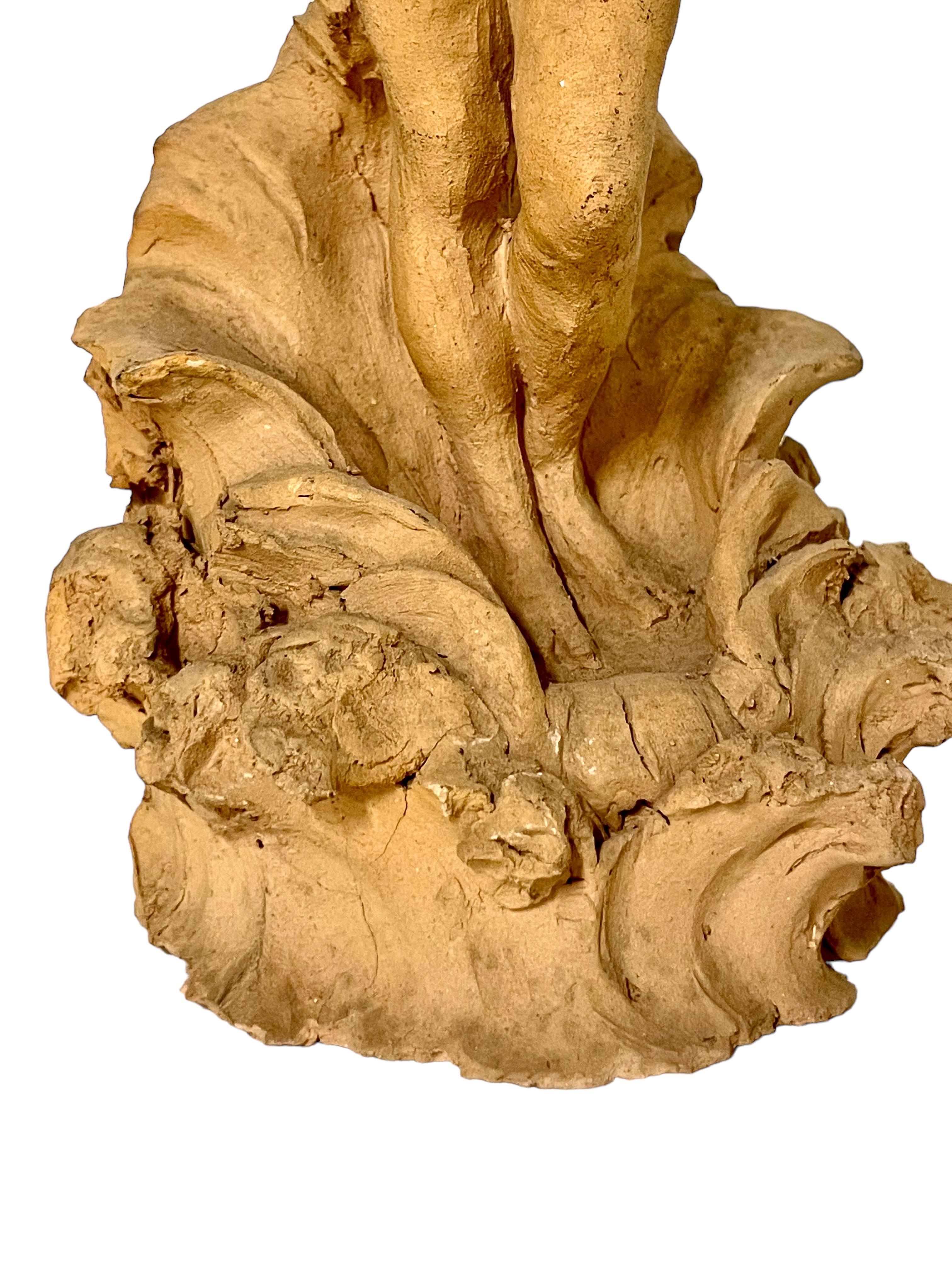 Petite Terracotta Statue of a Nude Young Woman For Sale 3