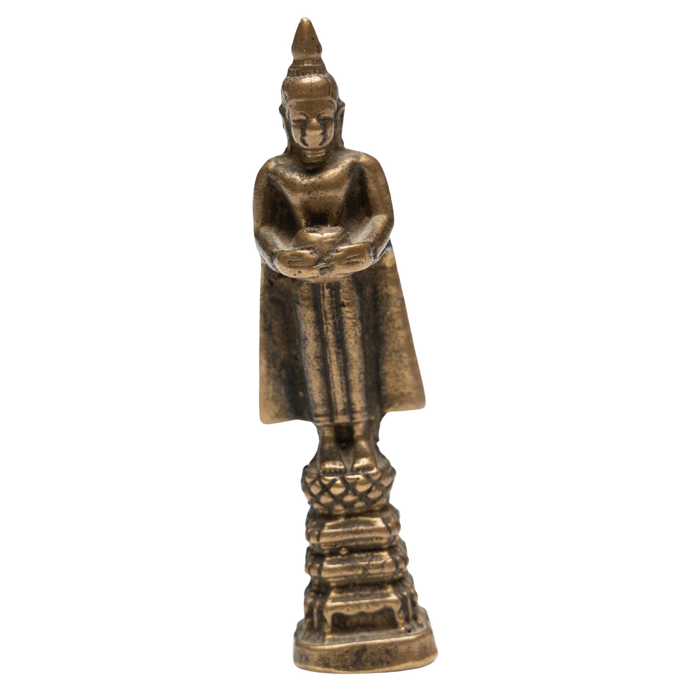 Petite Thai Messing Amulett von Bodhisattva