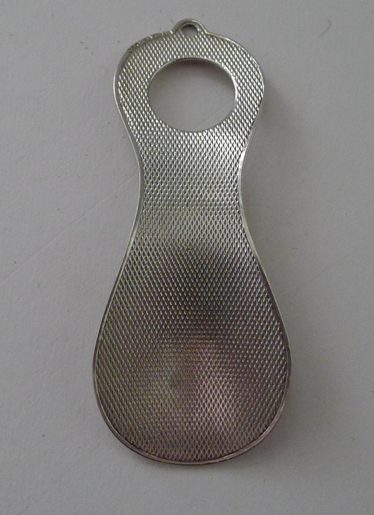 Art Deco Petite Travel / Pocket Solid Silver Shoehorn - 1928 For Sale