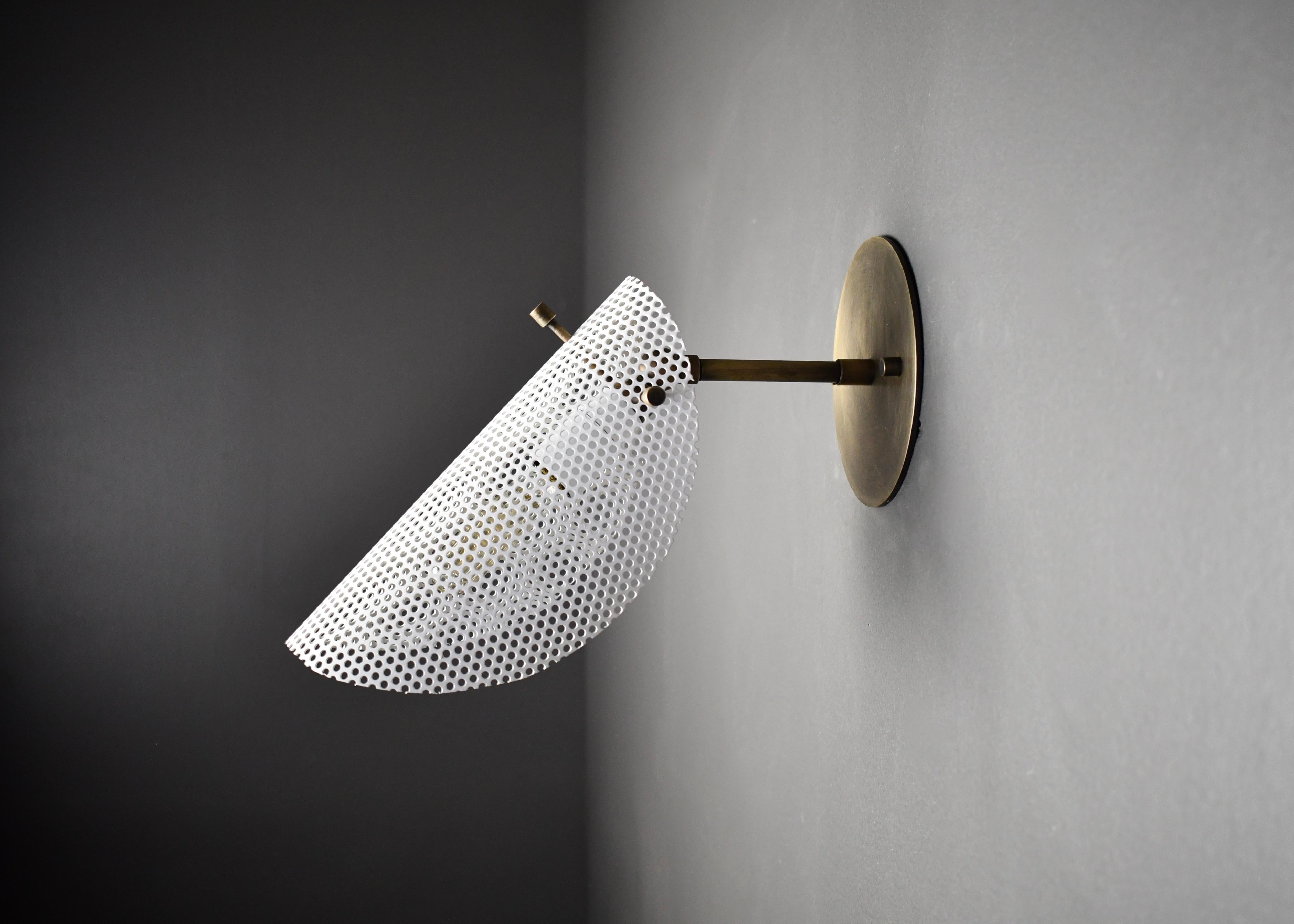 Petite Tulle Wall Sconce in Bronze + White Enamel Mesh, Blueprint Lighting, 2020 In New Condition For Sale In New York, NY