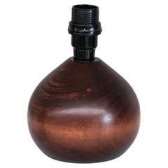 Petite Turned Wooden Mid-Century French Table Lamp