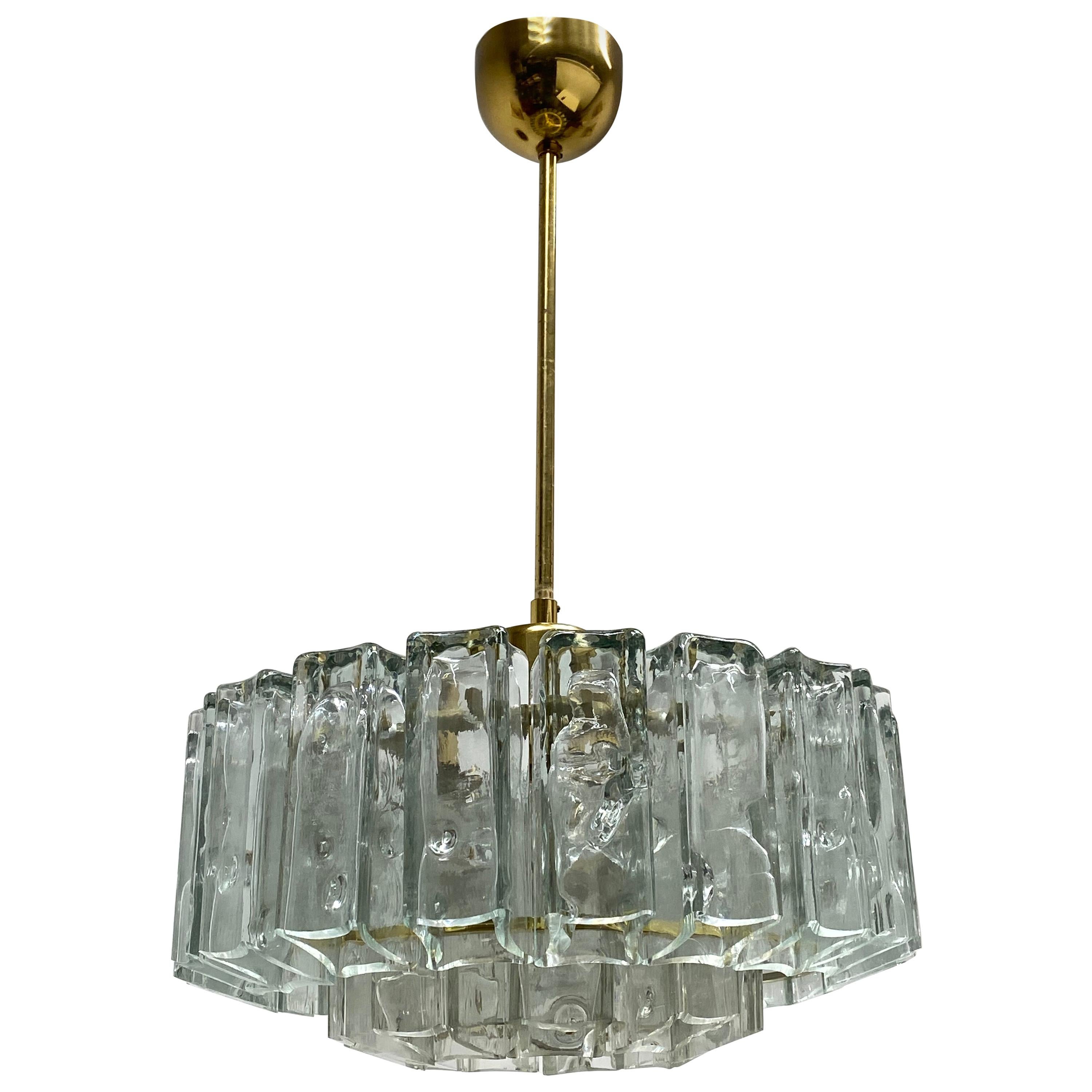 Vintage Glass Tube Flush Mount Ceiling Fixture Chandelier from Doria Leuchten, 1960s Vintage Glass Tube Flush Mount Ceiling Fixture Chandelier from Doria Leuchten, 1960s