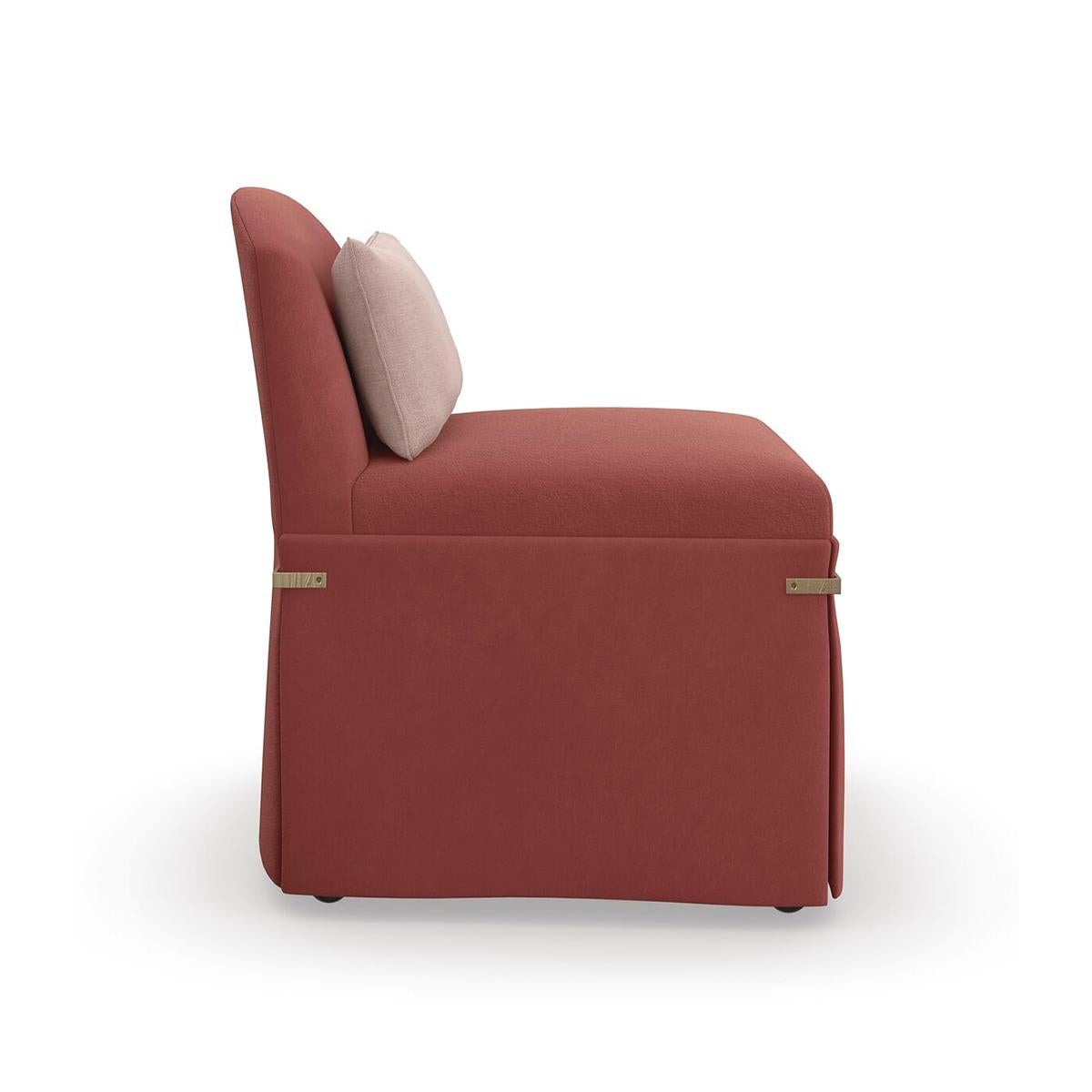 Contemporary Petite Upholstered Accent Chair For Sale