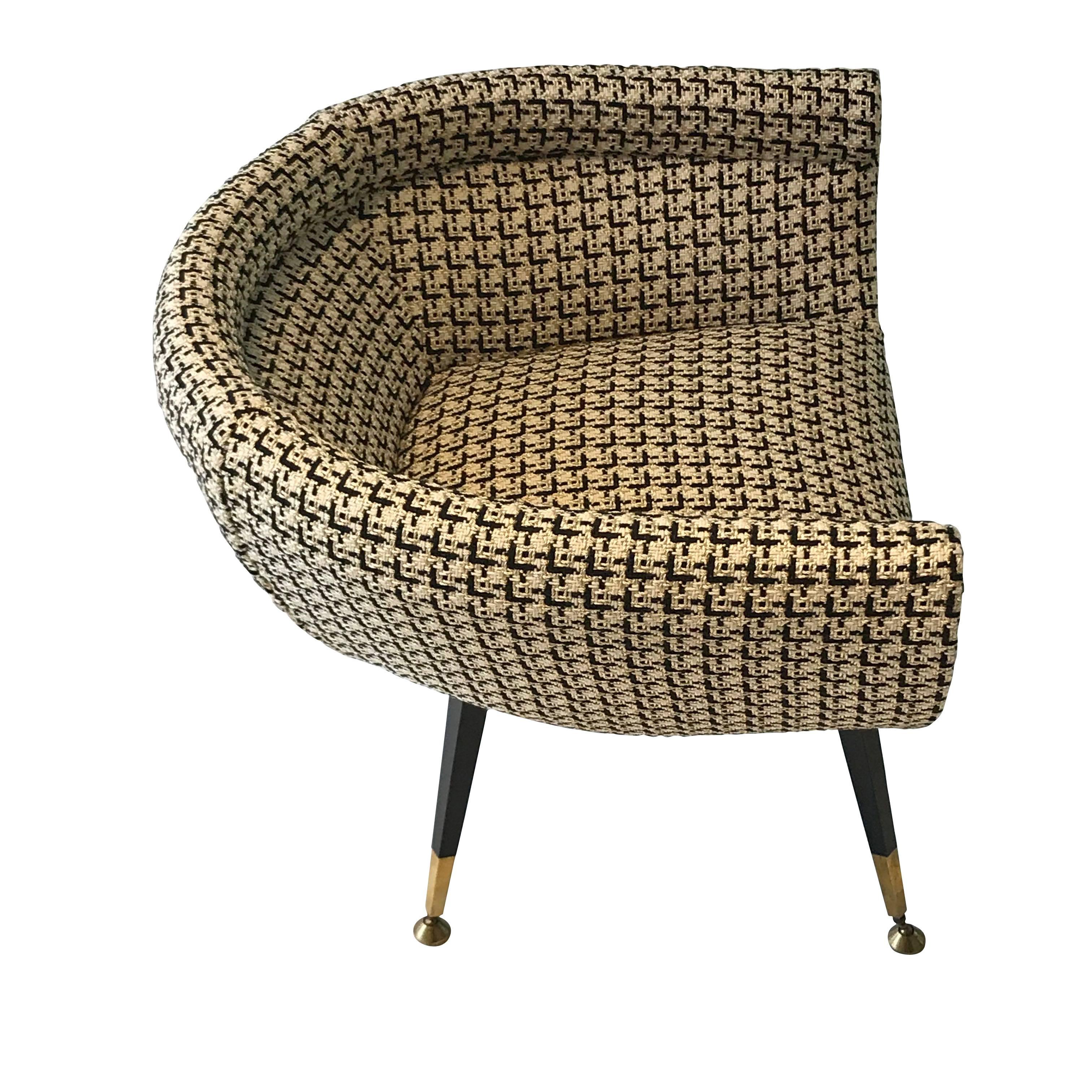 French Petite Upholstered Side Chair, France, Midcentury