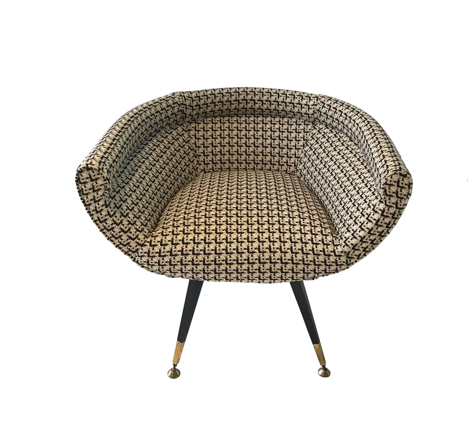 Petite Upholstered Side Chair, France, Midcentury