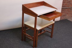 Petite Vanity/Writing Table with Stool Designed by Edward Wormley for Dunbar