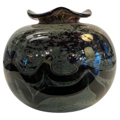 Vintage Petite Variegated Hand-Blown Art Glass Vase
