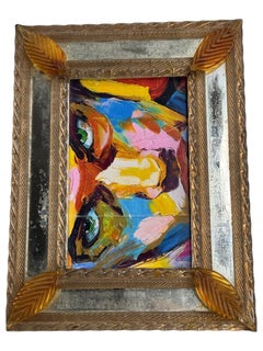 Pequeño marco de cristal de Murano veneciano Espejo Vintage, Italia, años 60