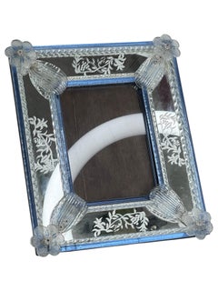 Petite Venetian Murano Art Glass Picture Frame Mirror Vintage, Italy, 1960s