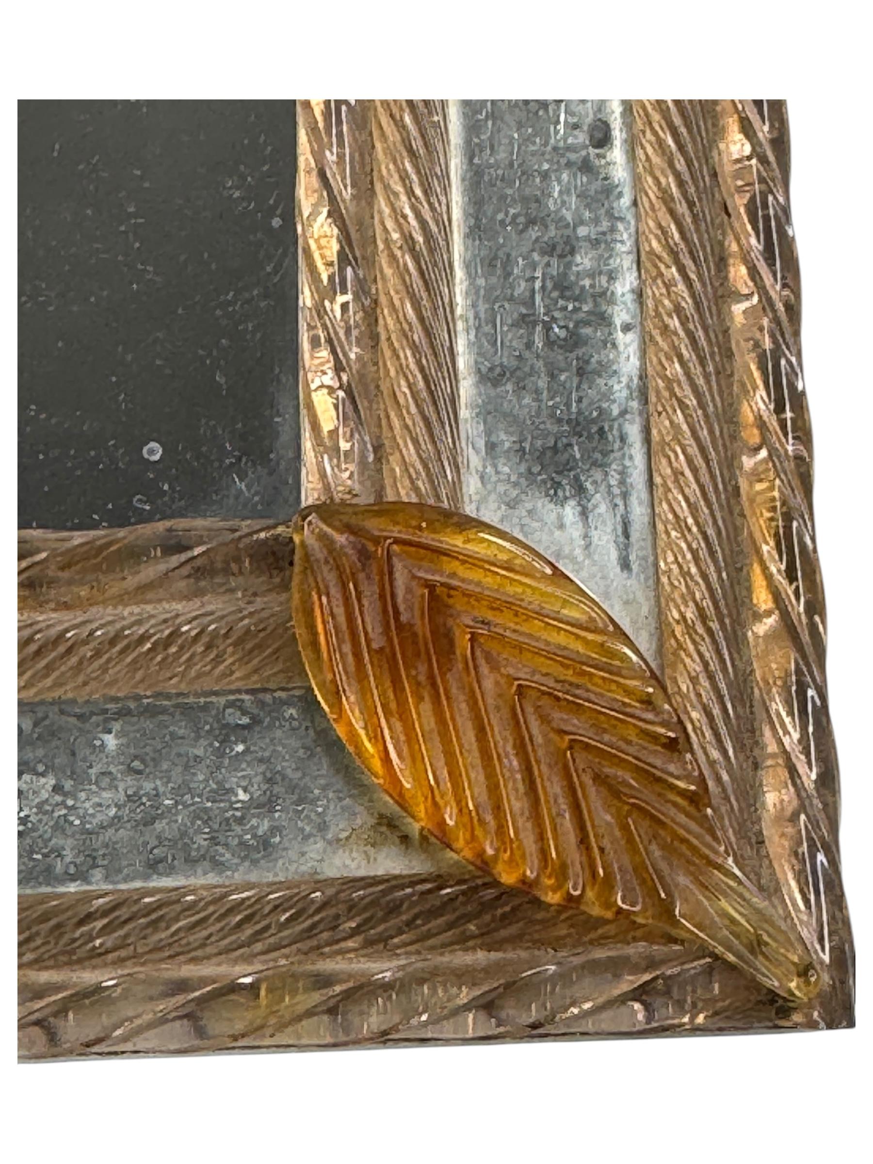 Kleiner venezianischer Murano-Kunstglas-Bilderrahmen-Spiegel Vintage, Italien, 1960er Jahre (Handgefertigt) im Angebot