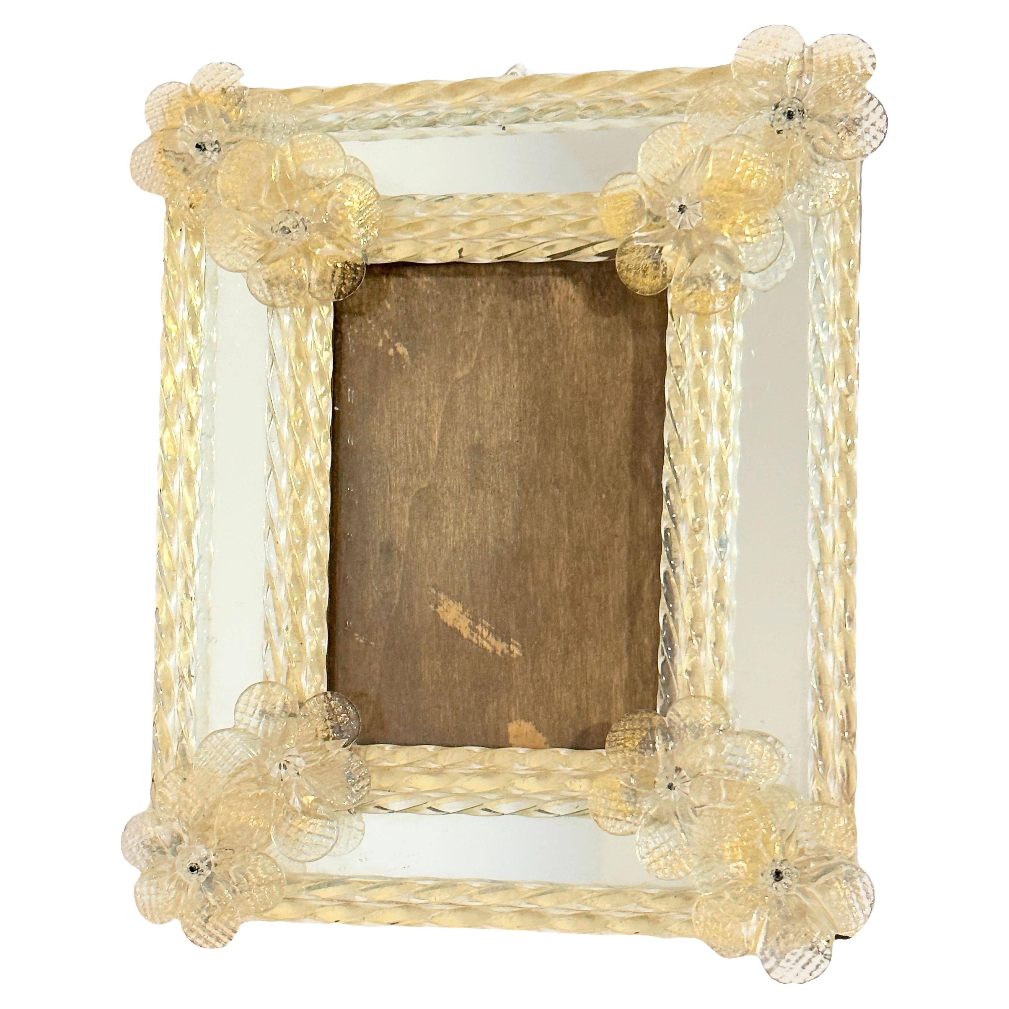 Petite Murano Art Glass Picture Frame Vintage, Italy, 1960s