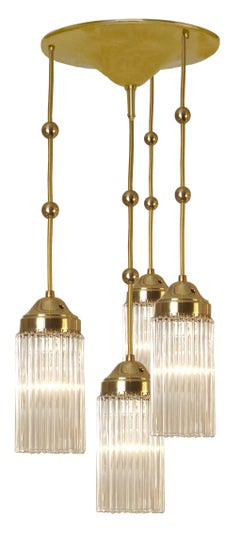Petite Viennese Josef Hoffmann Jugendstil Chandelier, Re-Edition