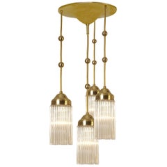 Petite Viennese Josef Hoffmann Jugendstil Chandelier, Re-Edition