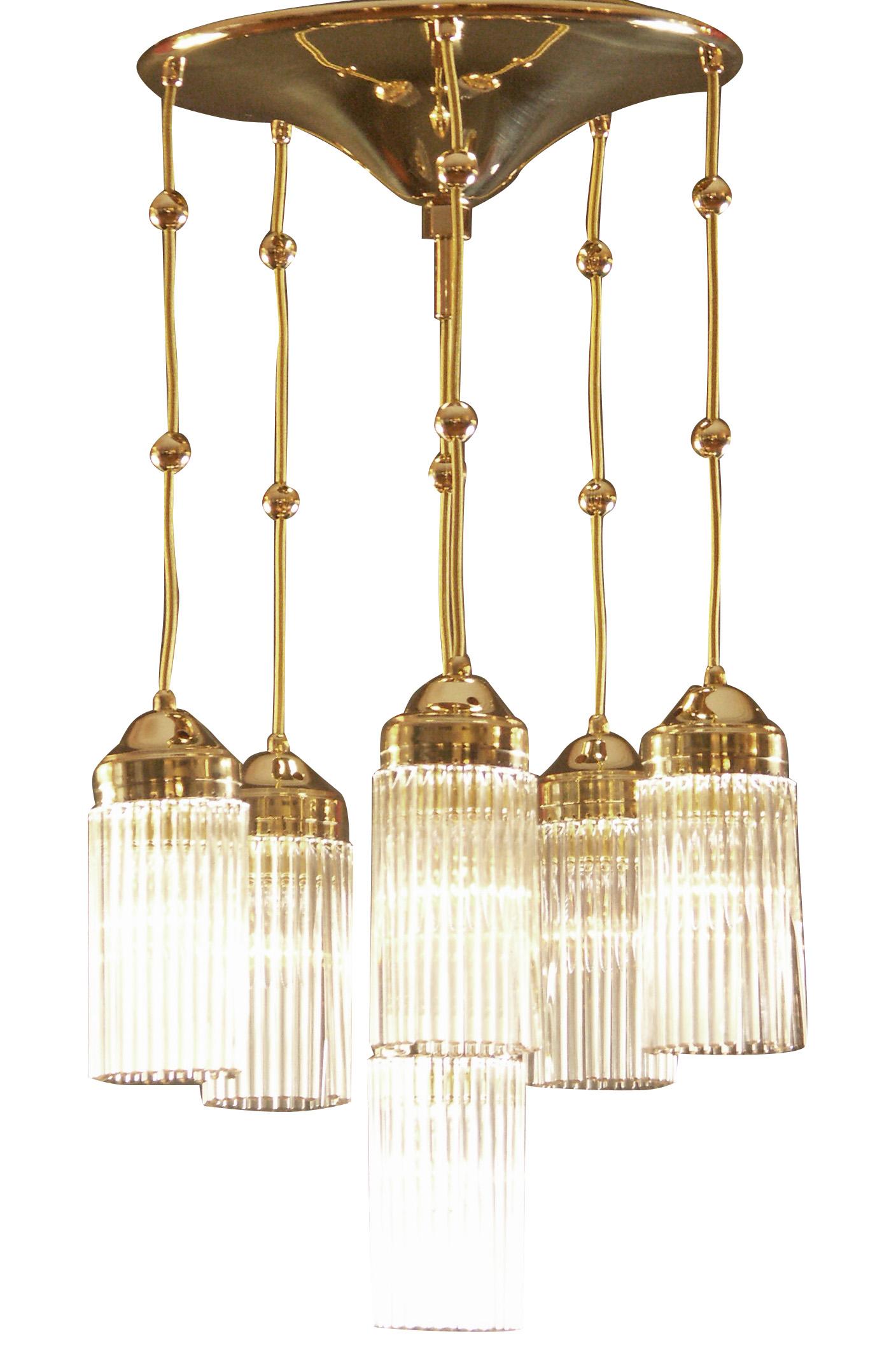 Fait main Petit lustre viennois d'inspiration Art nouveau Jugendstil en vente