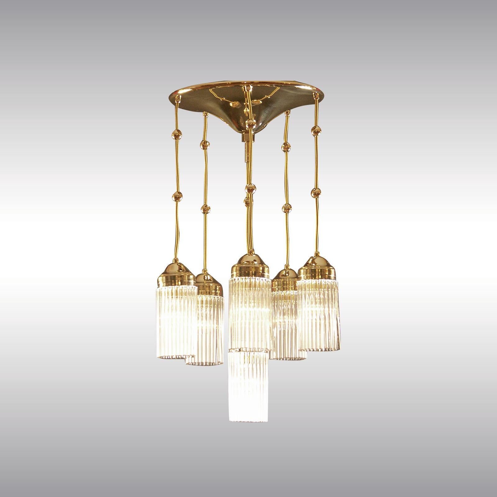 Petite Viennese Jugendstil Art Nouveau Inspired Chandelier In New Condition For Sale In Vienna, AT