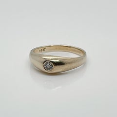 Petite Vintage 14 Karat Gold and Diamond Ring