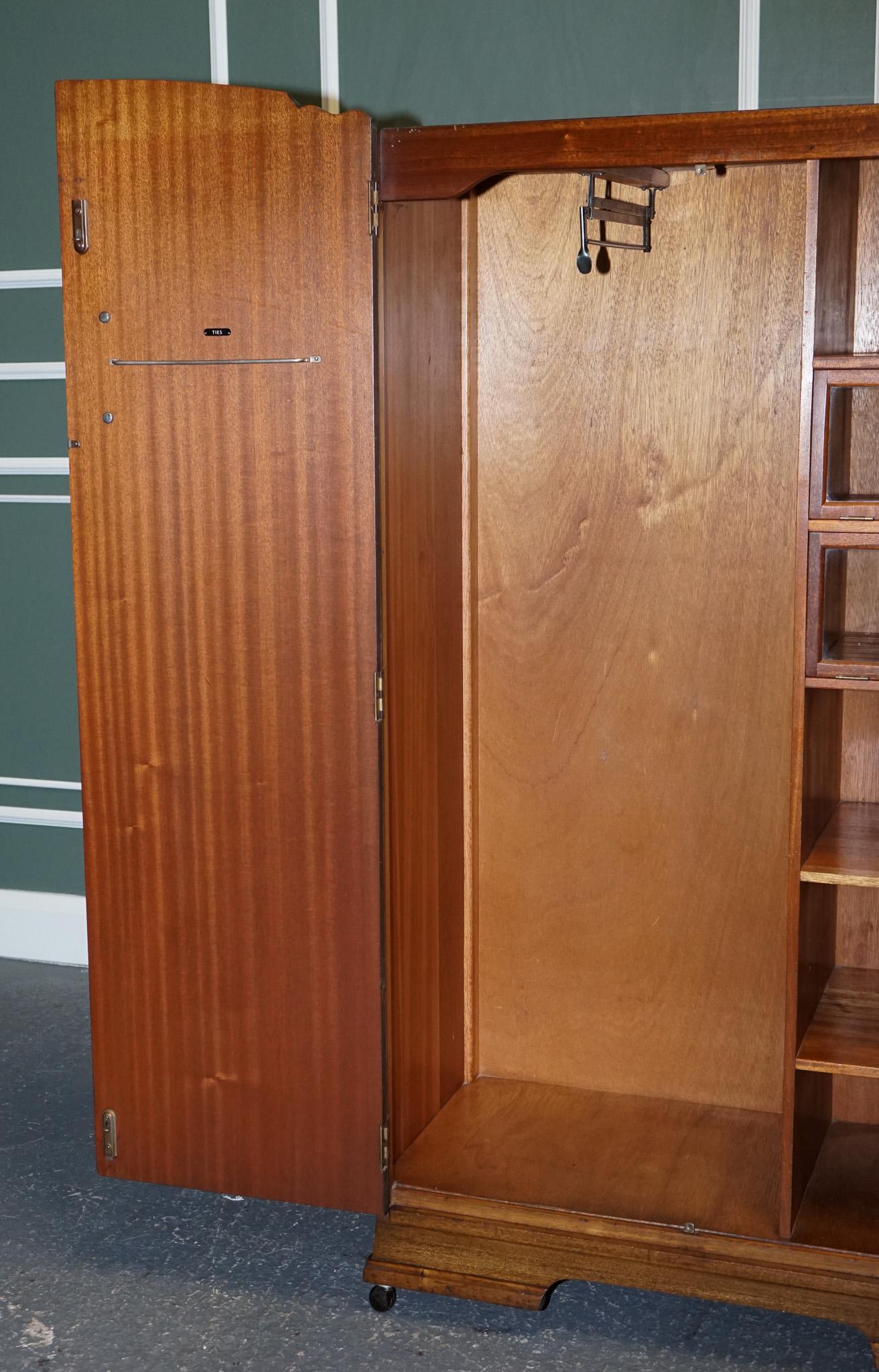 Petite Vintage Art Deco Oak Two Door Wardrobe For Sale 1