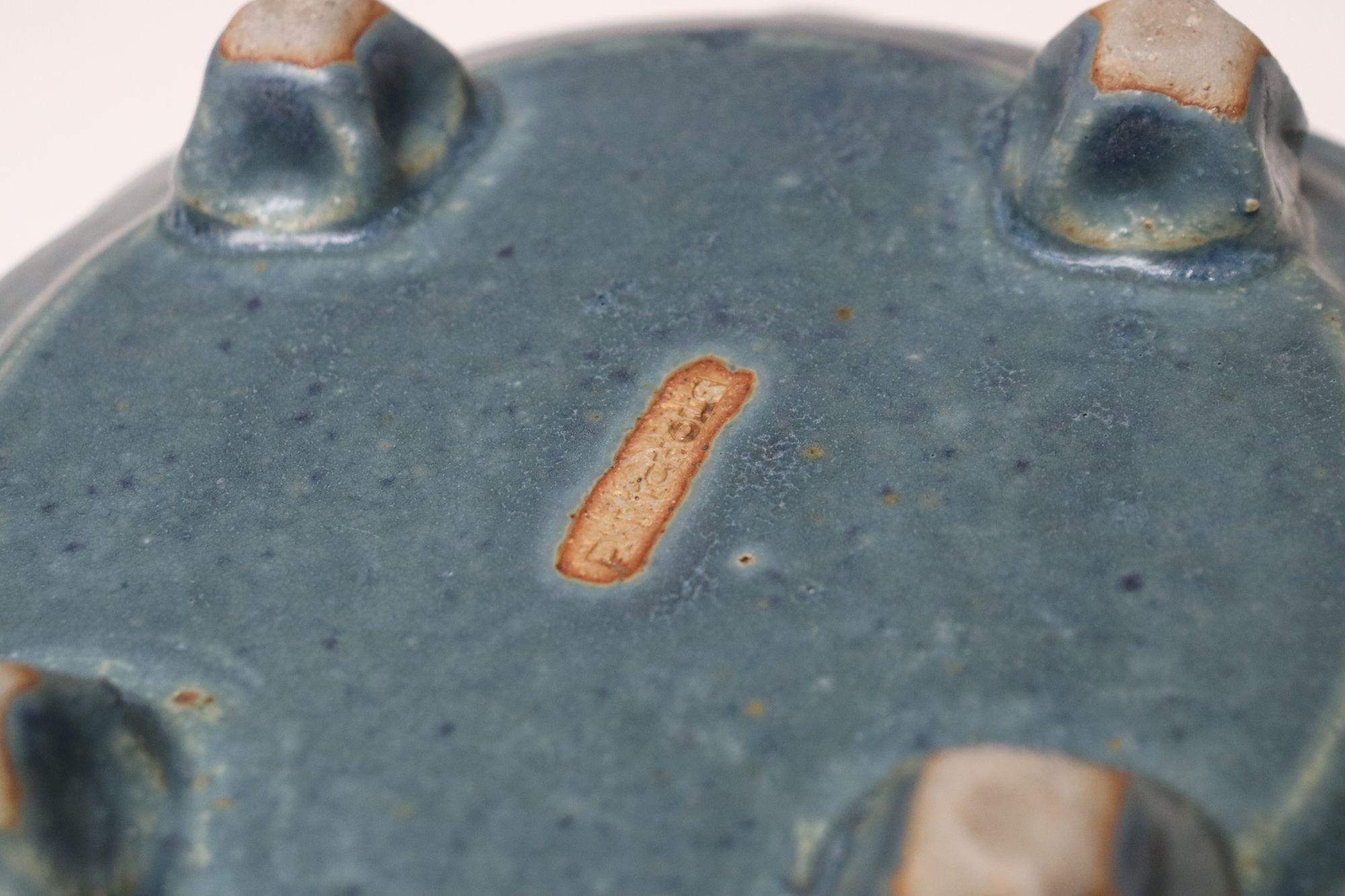 Pequeña maceta cuadrada vintage azul y verde de Studio Pottery de Deanna Nichols en venta 8