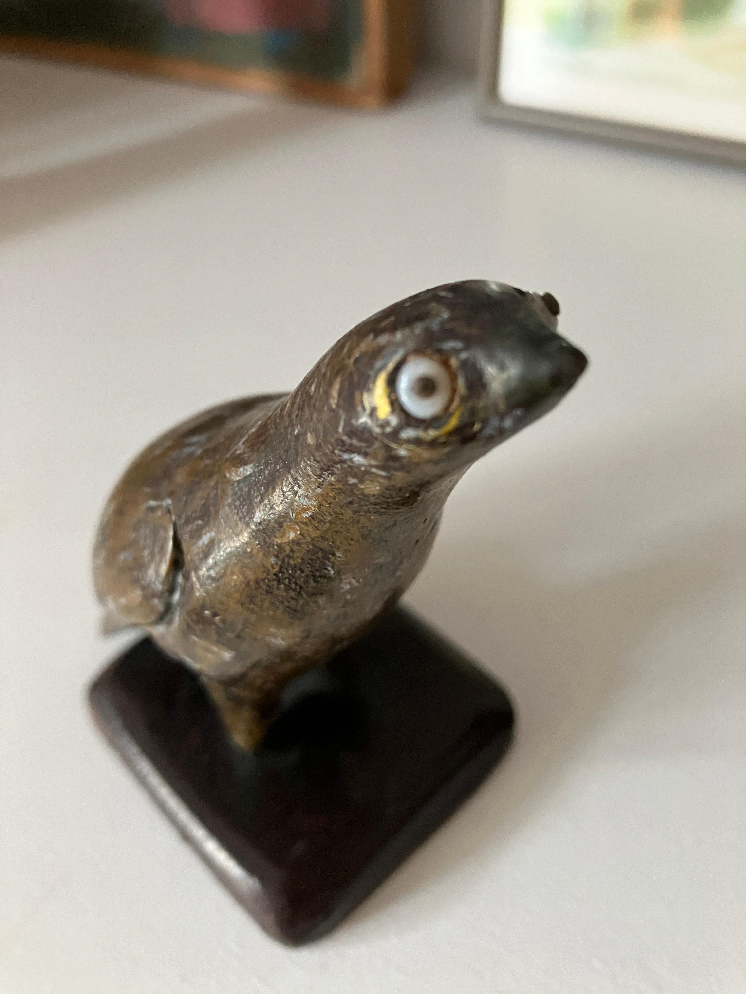 Hand-Carved Petite Vintage Carved Wooden Eagle Bird of Prey Figure Sculpture For Sale