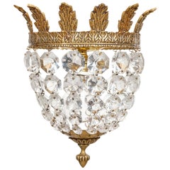 Petite Antique Crystal Chandelier