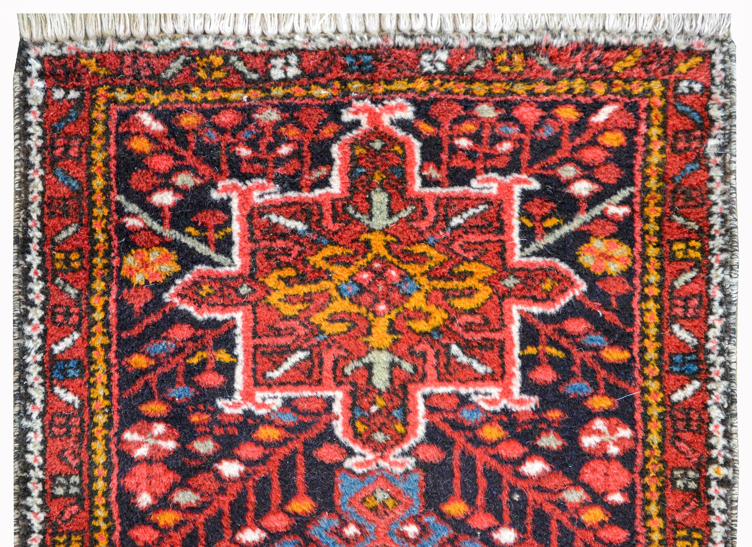 Persian Petite Vintage Karadja Rug For Sale