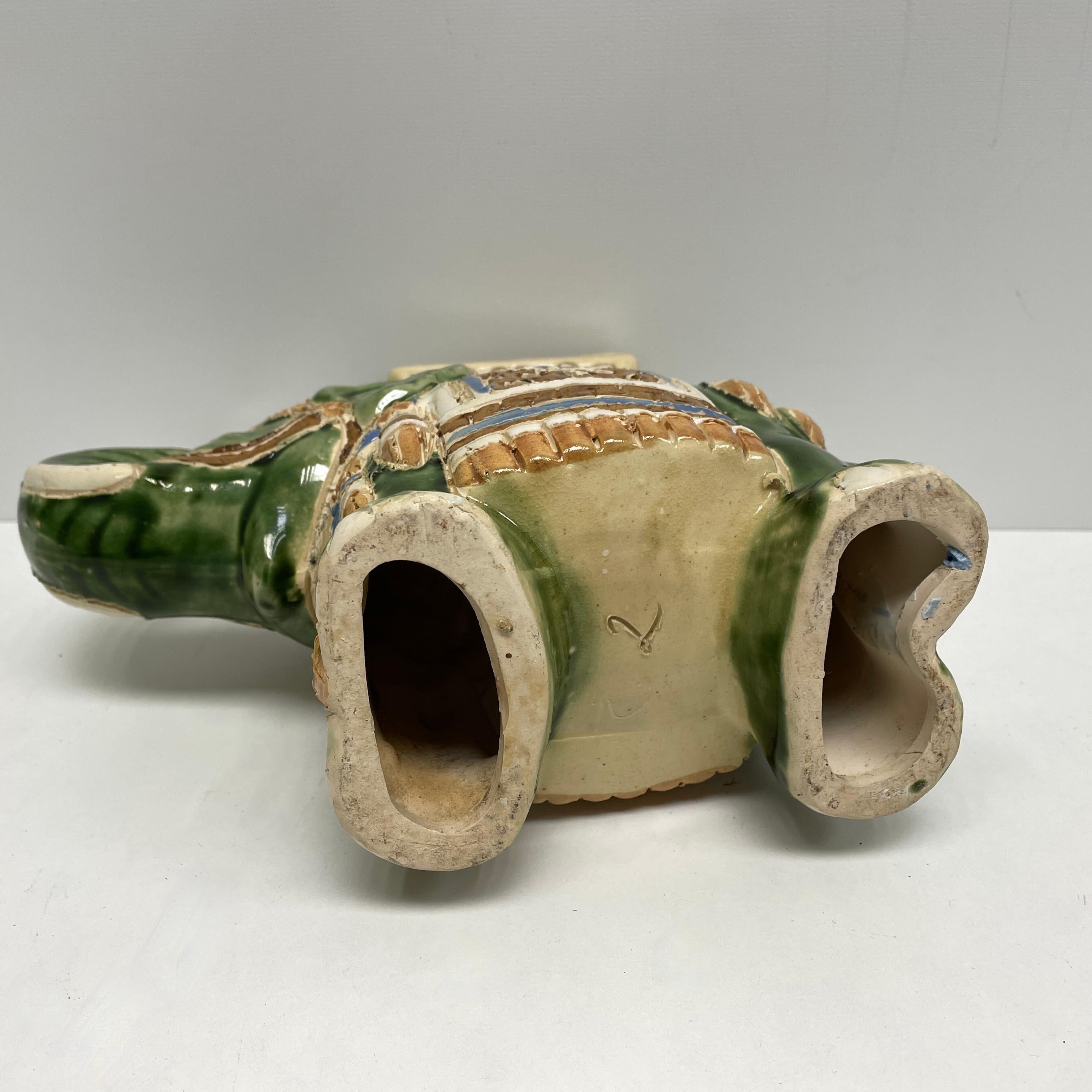 Petite Vintage Hollywood Regency Chinese Ceramic Elephant Candle Fragrance Lamp 2