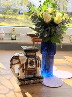 Petite Vintage Hollywood Regency Chinese Elephant Flower Pot, 1960s