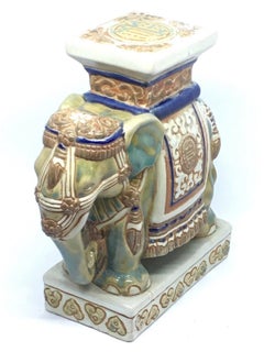 Petite Vintage Hollywood Regency Chinese Elephant Flower Pot Stand