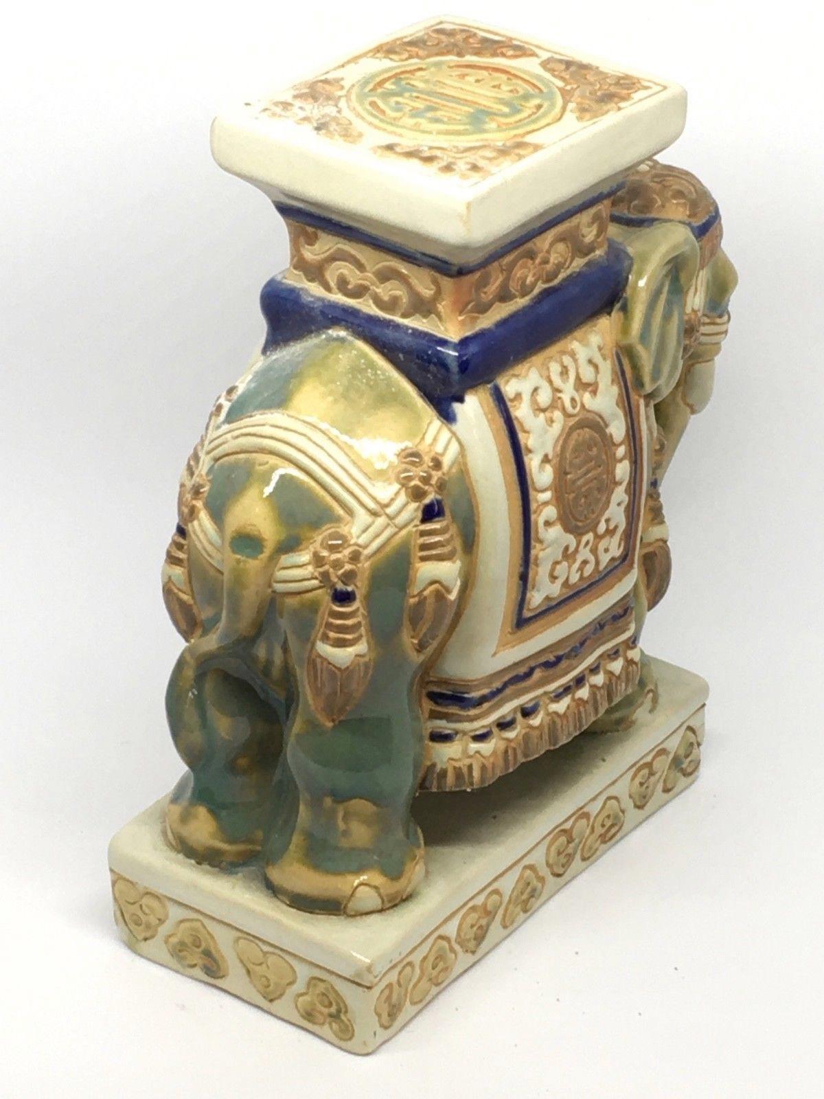 German Petite Vintage Hollywood Regency Chinese Elephant Flower Pot Stand