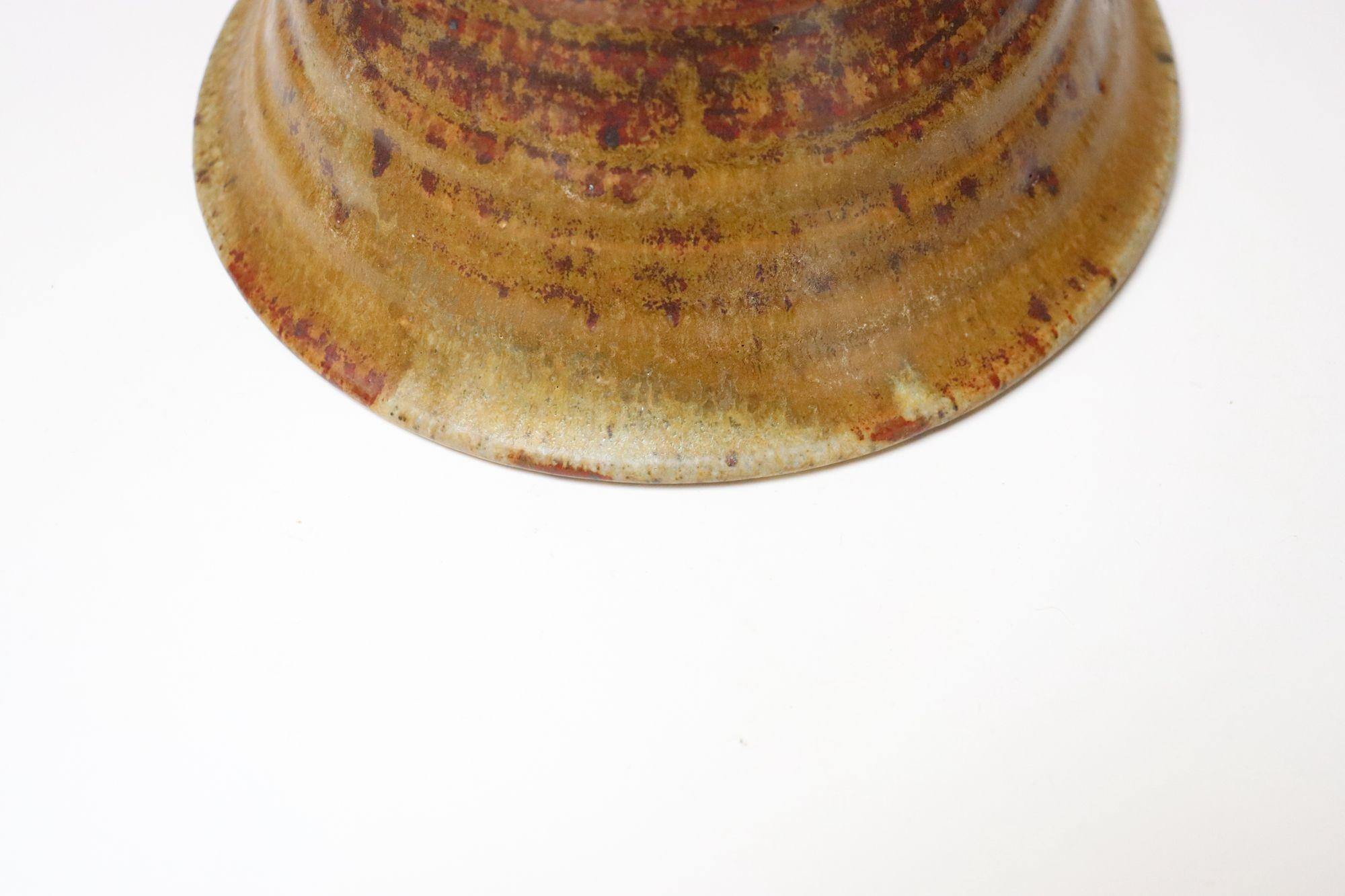 Kleine ockerfarbene Studio Pottery Schale von Deanna Nichols im Angebot 6