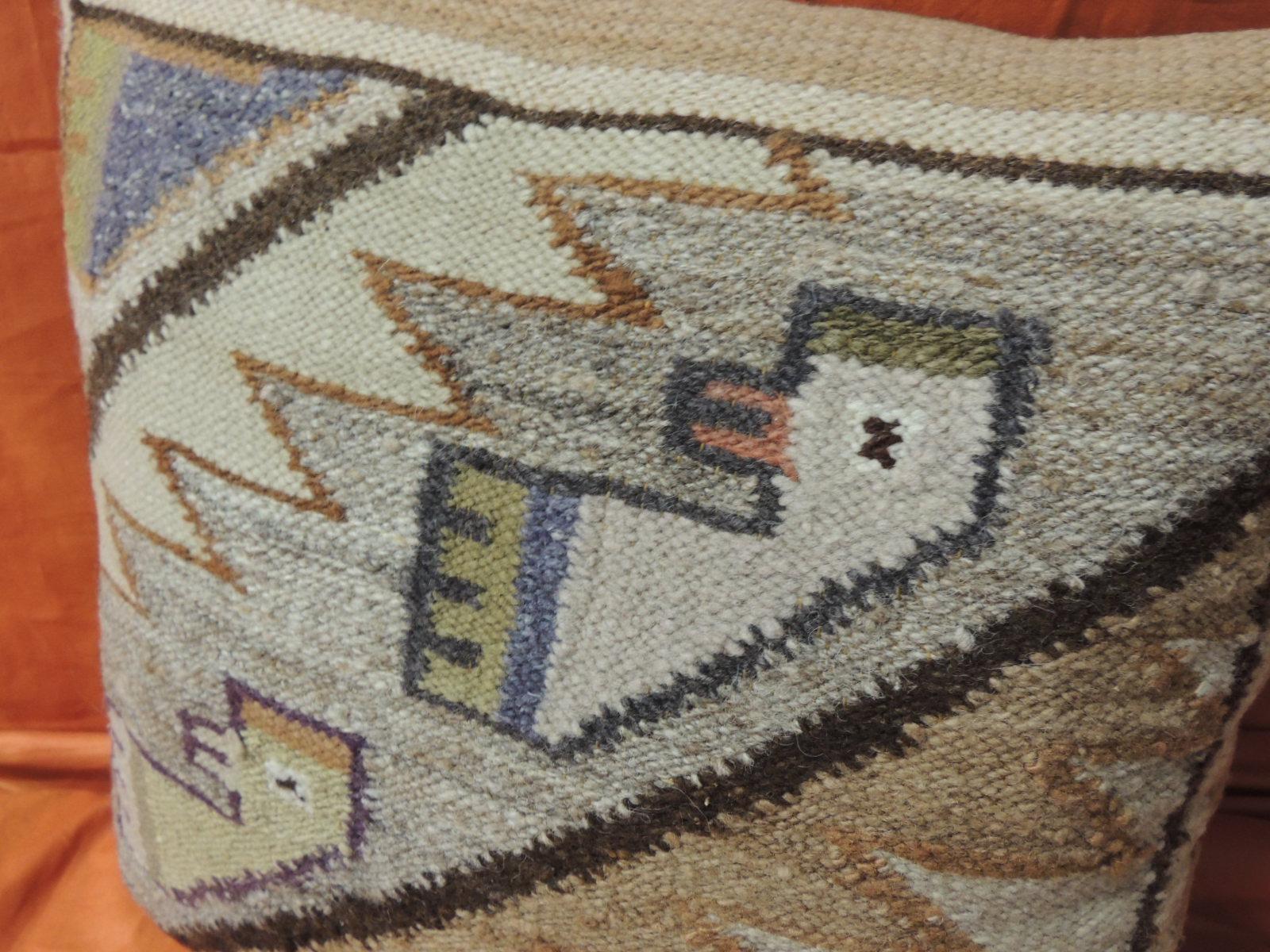 Tribal Petite Vintage Woven South American Woven Kilim Decorative Pillow