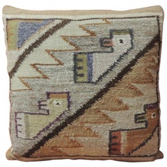 Petite Vintage Woven South American Woven Kilim Decorative Pillow