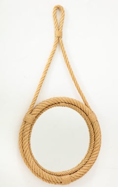 Petite Wall Rope Mirror by Audoux Minnet, France, 1960s