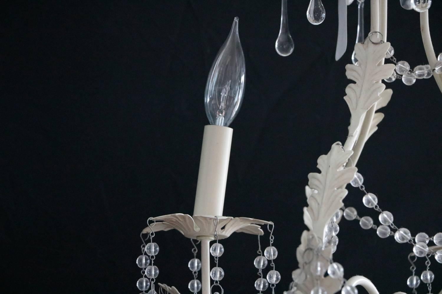 distressed white chandelier