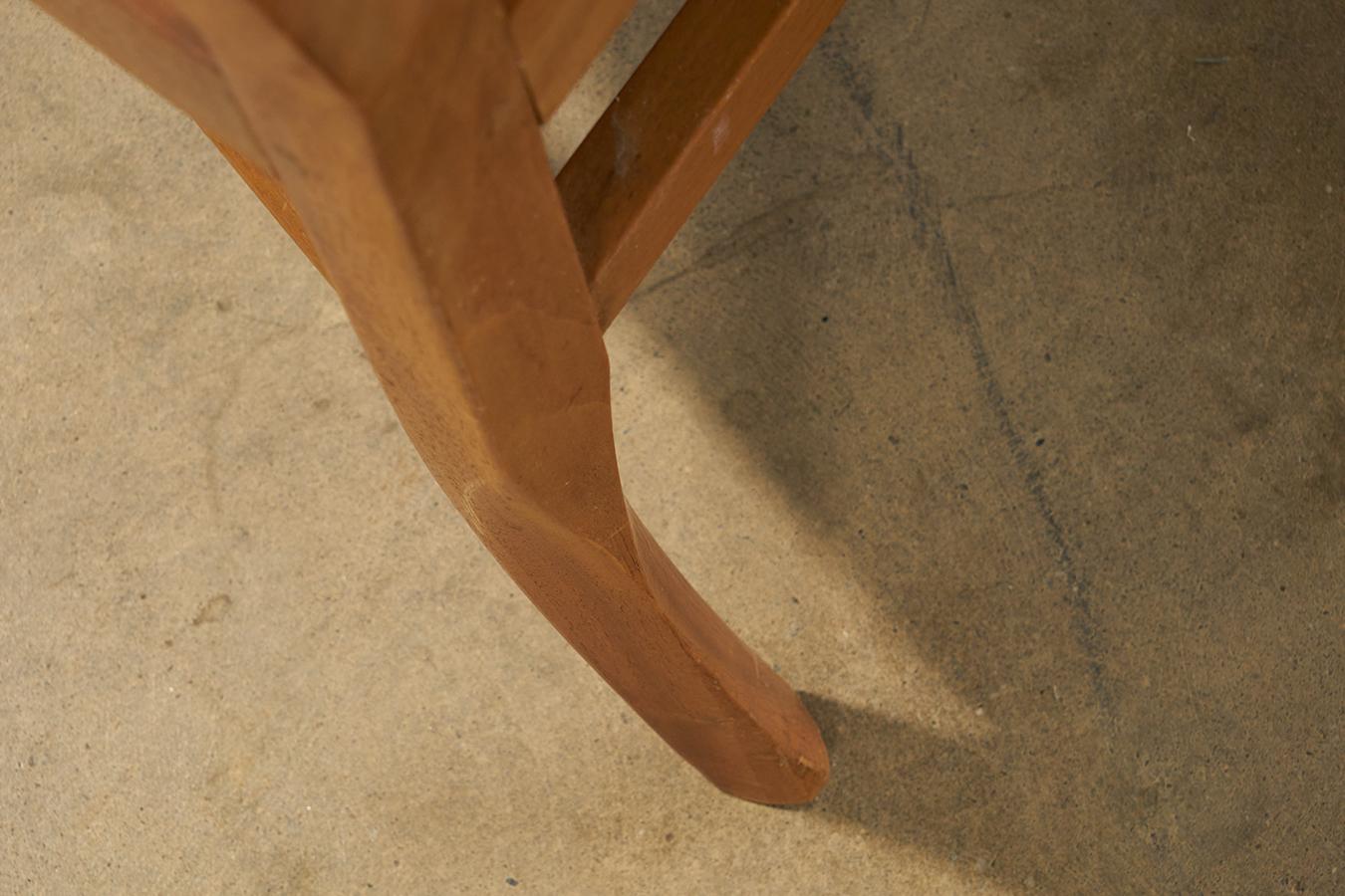 Paire de petits fauteuils en Wood Wood avec sièges en Corde en vente 1