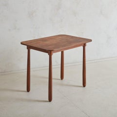 Petite Wood Console Table with Rounded Corners, Denmark 1940s