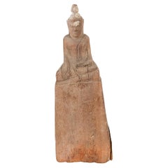 Petite Wooden Thai Ayutthaya Period Buddha Sculpture with Bhumisparsha Mudra
